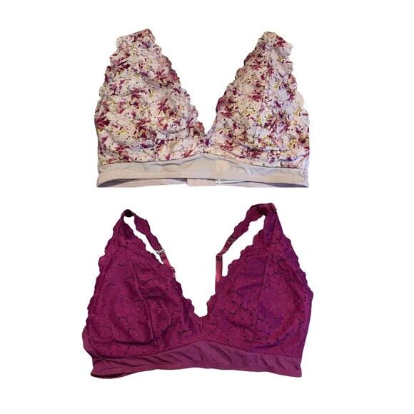 Jessica Simpson Women Bundle Lace Bralette Size Large Set of 2 Intimates Bra - Picture 1 of 9